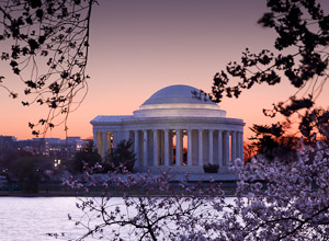 Dawn over the Jefferson Memorial in DC