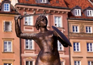 Syrena statue in Warsaw