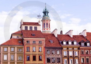 Old colorful houses in Warsaw