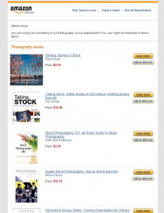 Amazon daily newsletter about best selling books in photography