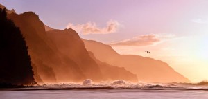 Sunset at Na Pali in Kauai