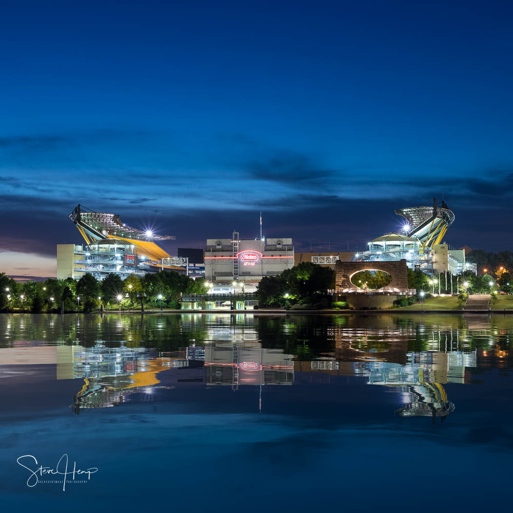 Heinz field in Pittsburgh - the home of the Pittsburgh Steelers with an artificial water reflection