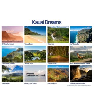 Selling calendars of high quality fine art photographs of Kauai