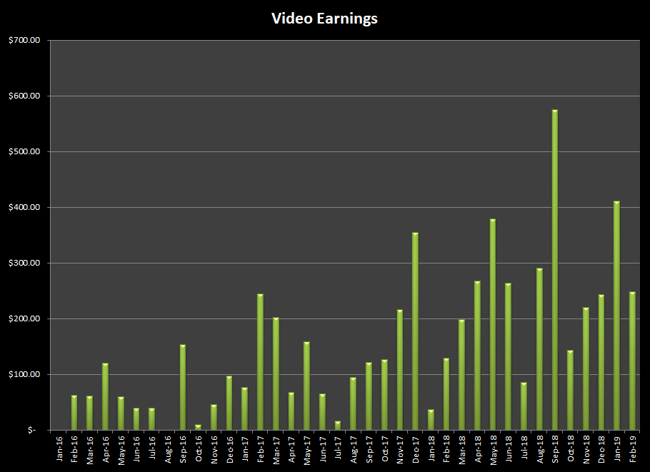 Sales and earnings from selling videos online at stock agencies