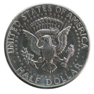 Half dollar coin isolated against white