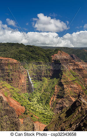 Waimea canyon in vertical format on Kauai