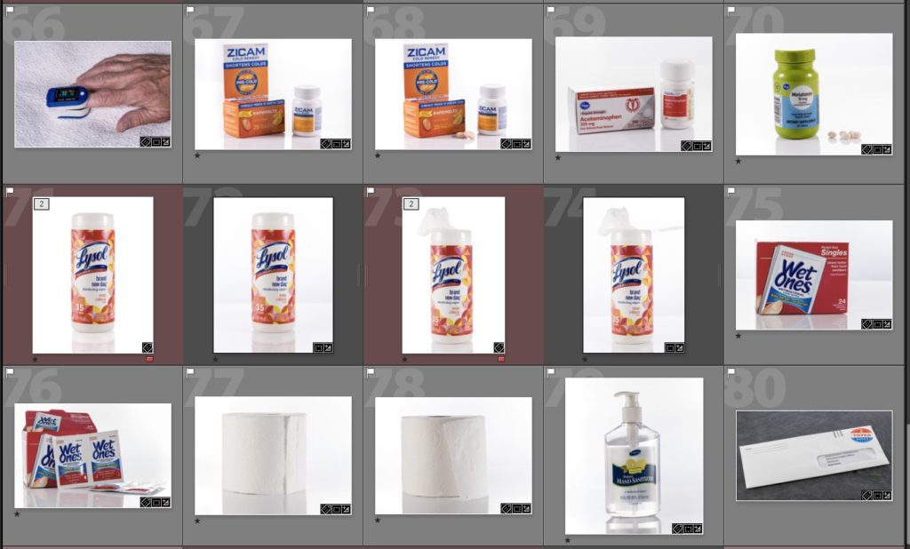 Stock photos of a range of products that could be used to prevent the virus from infection
