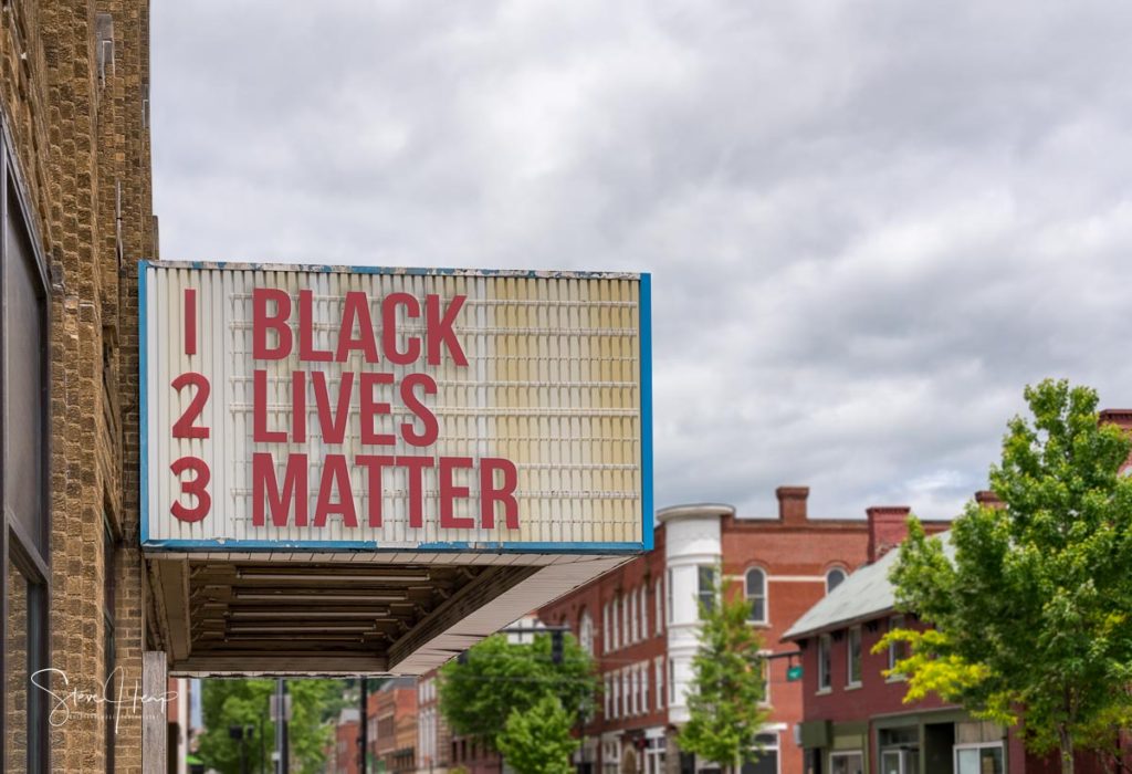 Black lives matter mockup text on cinema marquee board