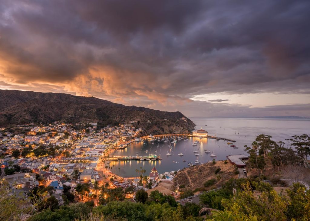 Panorama of the harbor at Avalon on Catalina Island sold recently on Society 6 as a framed print