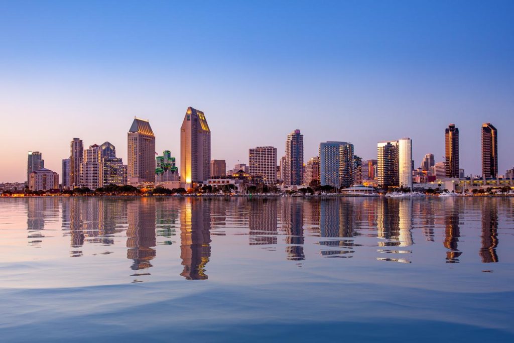 New metal print order of the skyline of San Diego in California recently sold on Fine Art America