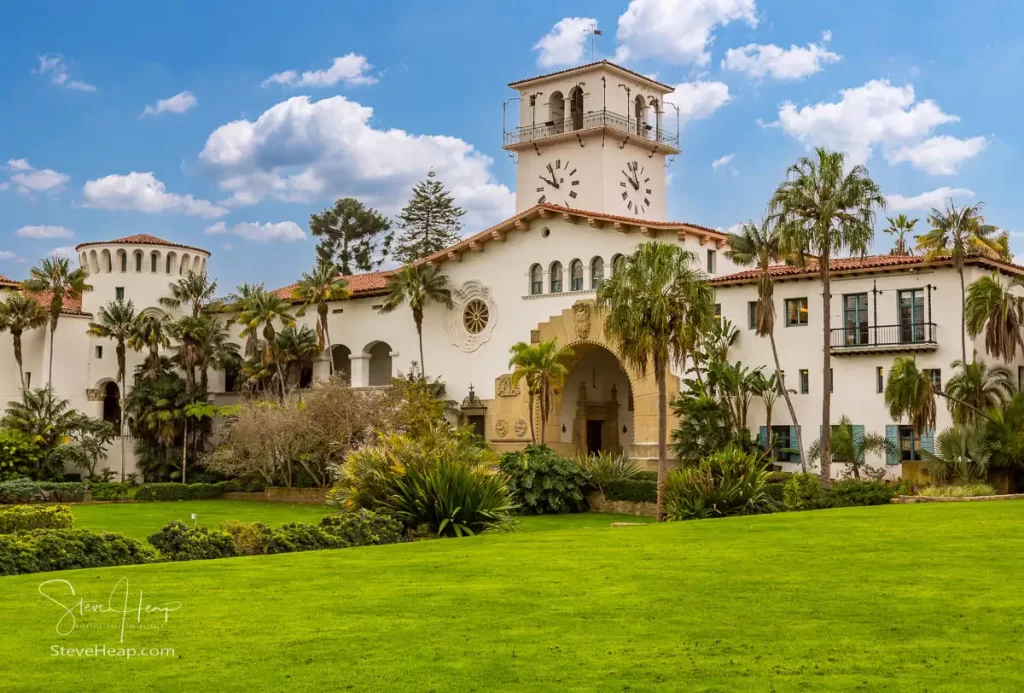 Remastered Santa Barbara courthouse sold in the past as a wall print