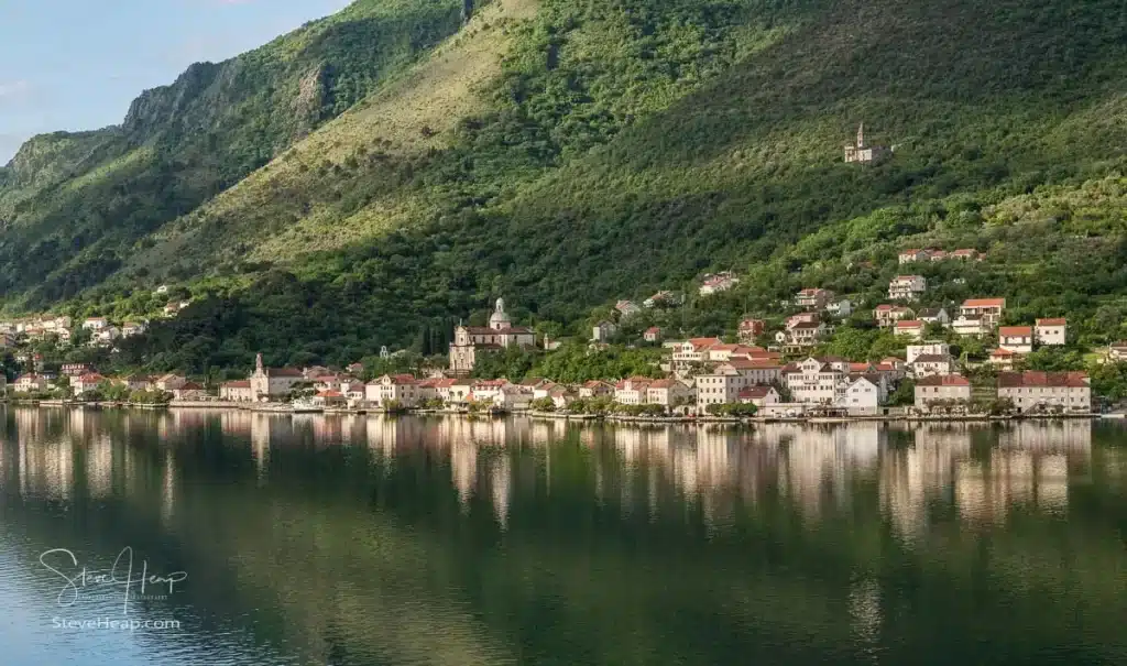 Town of Prcanj on the Bay of Kotor in Montenegro