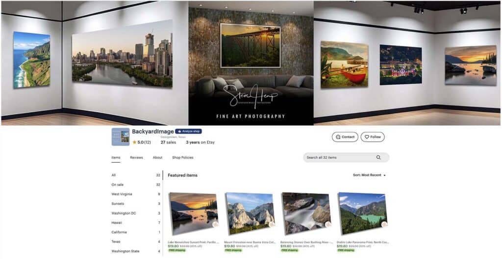 My new cover image for my Etsy Store