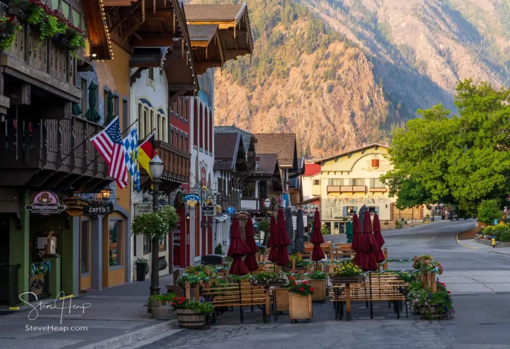 Print of the main street of Leavenworth in Washington State sold on Fine Art America