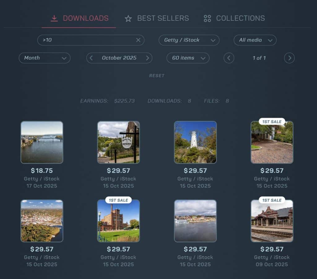 Images that earned more than $10 from Getty/iStock that I'm reporting in the November results