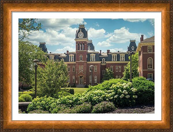 51x39 inch framed print of WVU Woodburn Hall in the spring