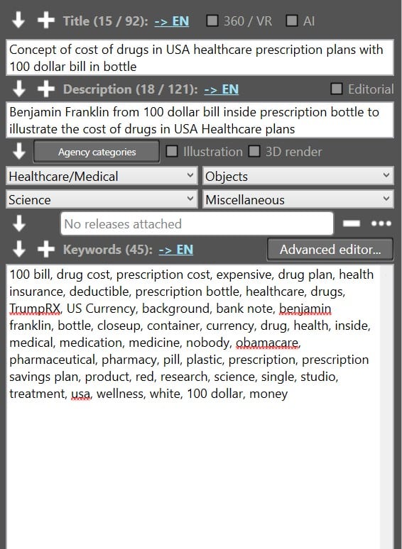 My human generated keywords