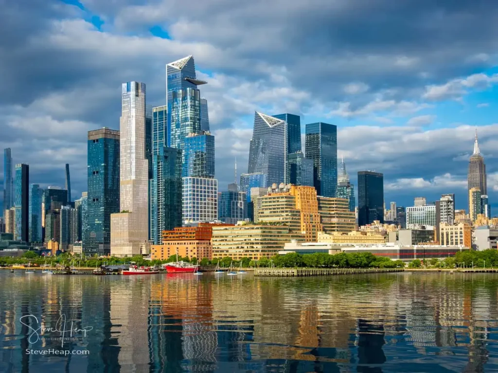 Tall office and apartment buildings of Hudson Yards along the waterfront in Manhattan. Prints available in my Etsy store