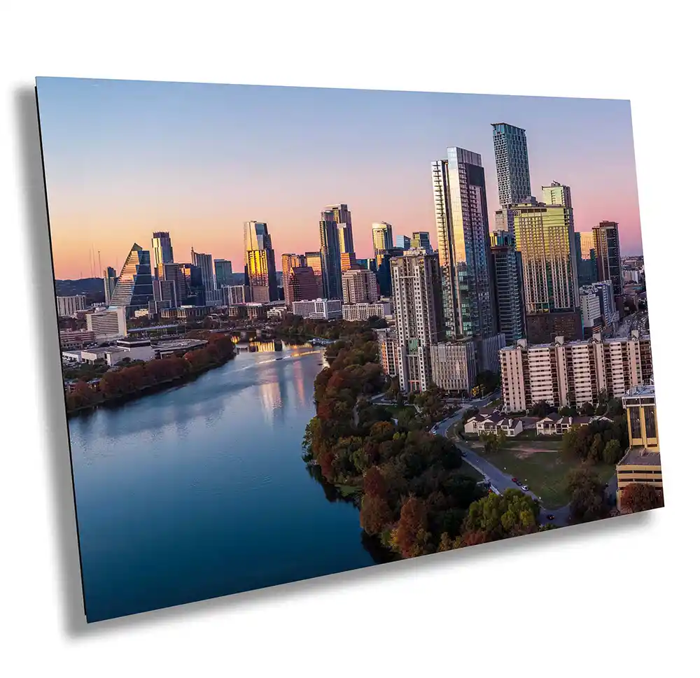 Aerial sunset over Austin Texas available in my Etsy Store