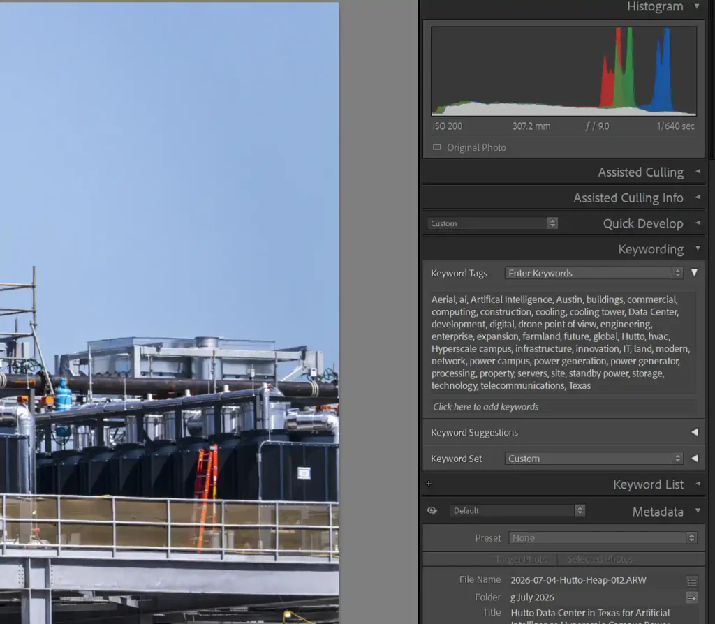 Lightroom automatically sets the keywords to alphabetical order on import